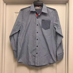 Sovereign Code Big Boys Blue Gray Button Down Long Sleeve Shirt Size XL